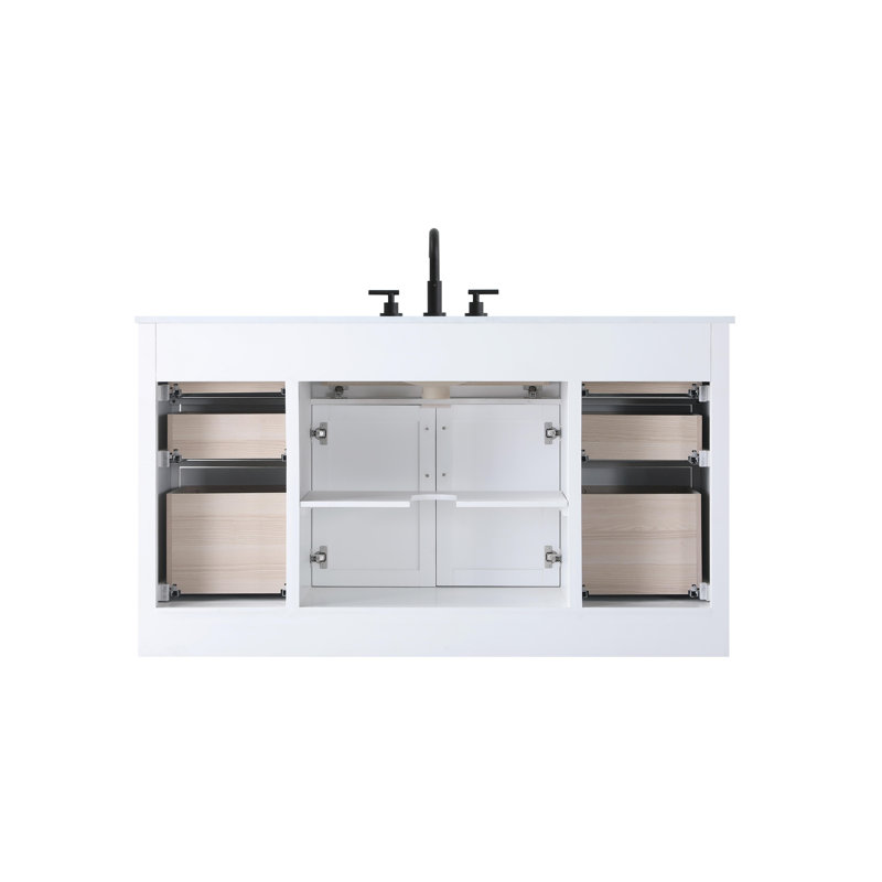 Ahner 60 inch Single Bathroom Vanity, White