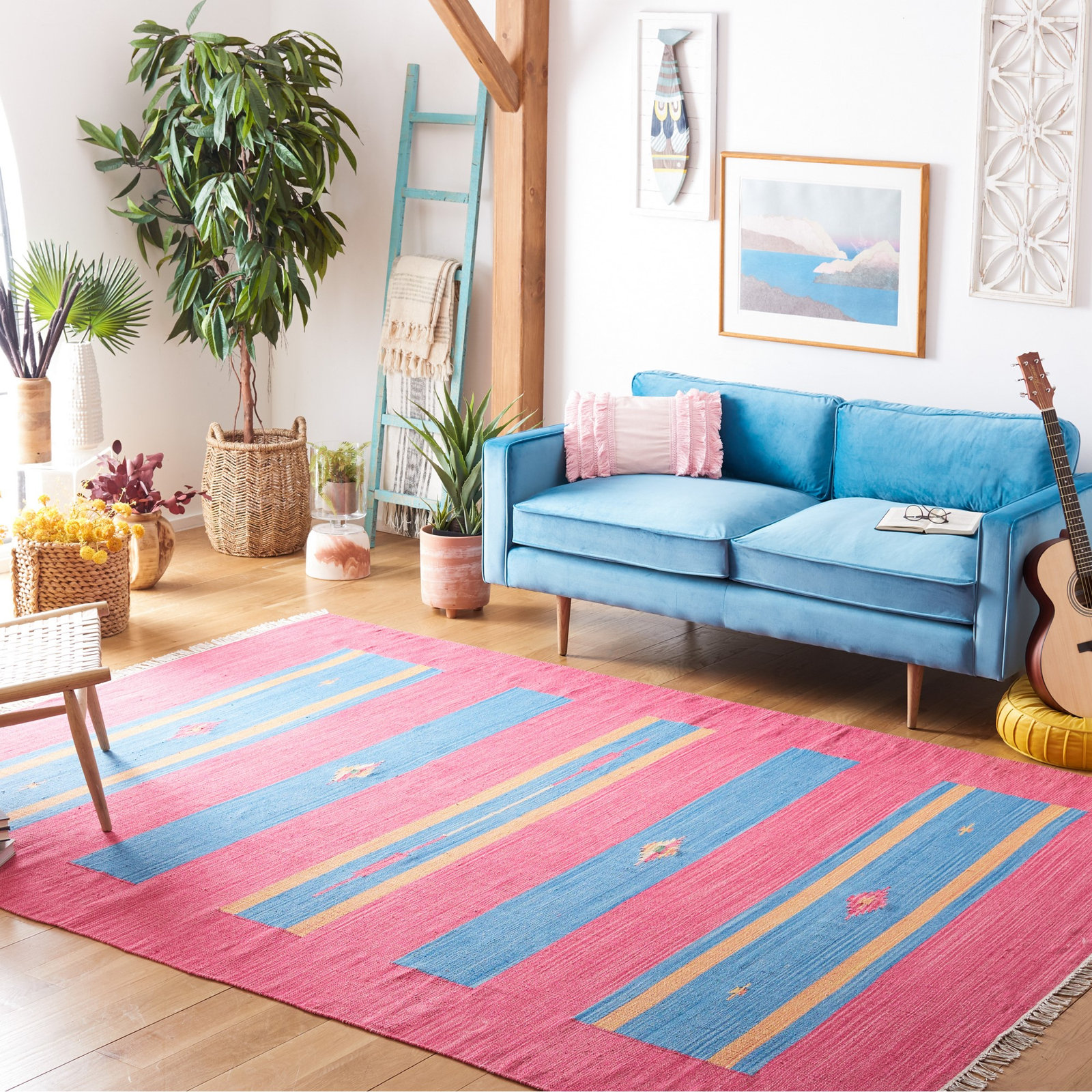 Danely Handmade Cotton Rug, Rectangle 8' x 10'