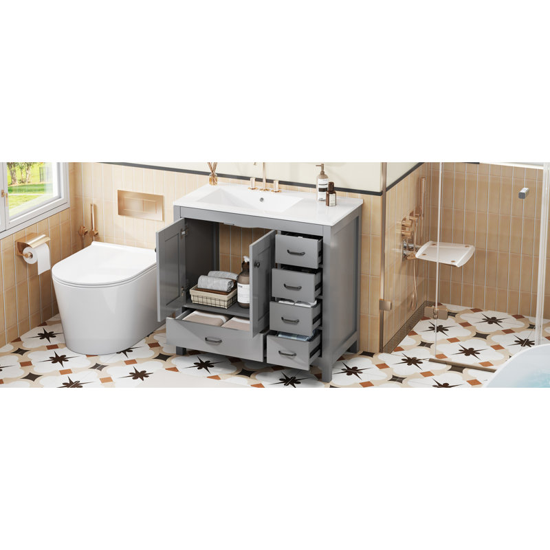Meuble-lavabo 36 po avec lavabo en céramique