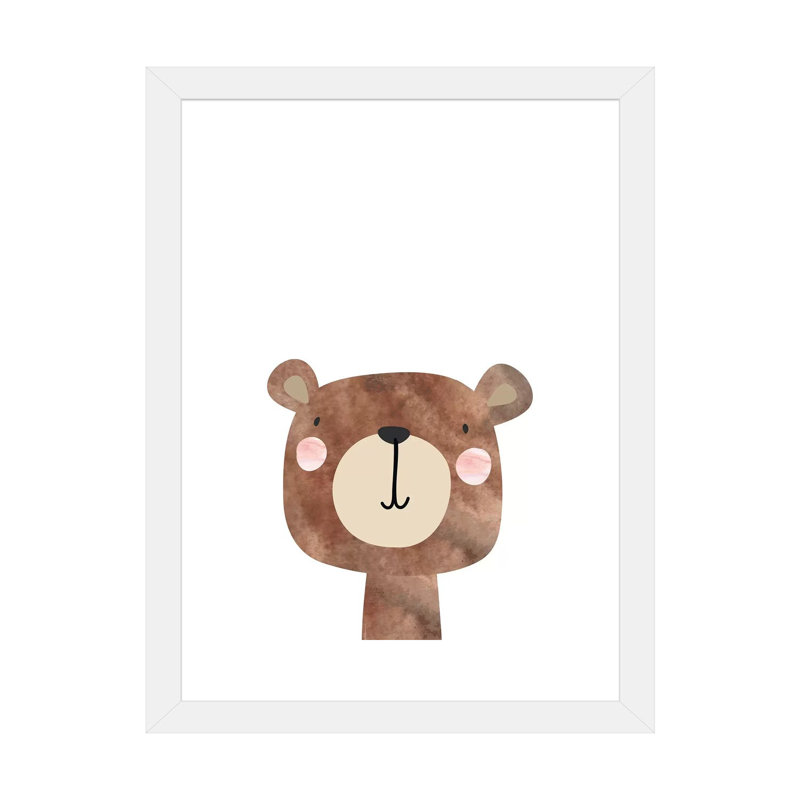 Ours - reproduction d'impression, Blanc, H 32 po x l 24 po x P 1 po, Papier encadré blanc