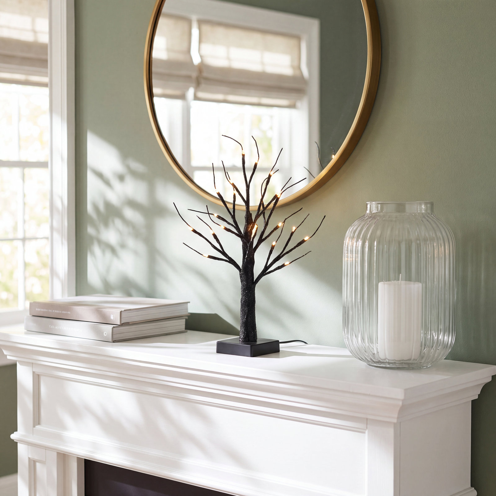 19" Glittered Battery-Operated Lighted Tree