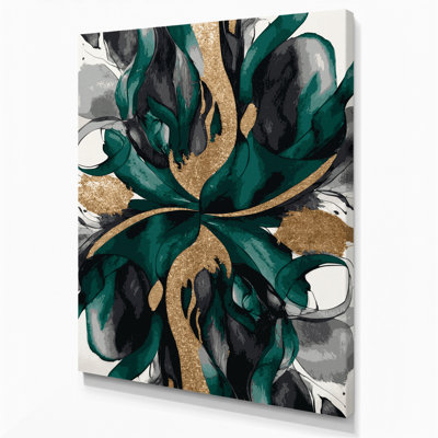 Abstrait aquarelle 28, art mural bleu sur toile