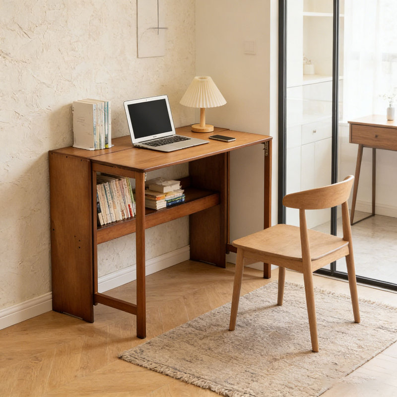 Table pliante en bambou, Brun