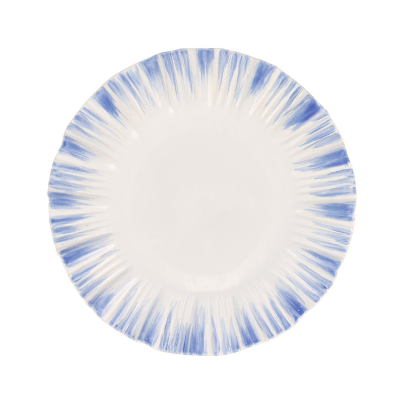 Bari European Dinner Plate, Blue/White
