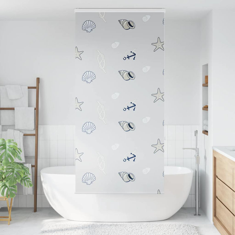 Beachcrest Home Shower Roller Blind With Cassette 150X240 Cm Fabric Width 146 Cm, 100 x 240 cm, with Cassette, Sea Star
