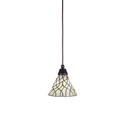 Cord Hung Mini Pendant Shown With 7" Sandhill Art Glass