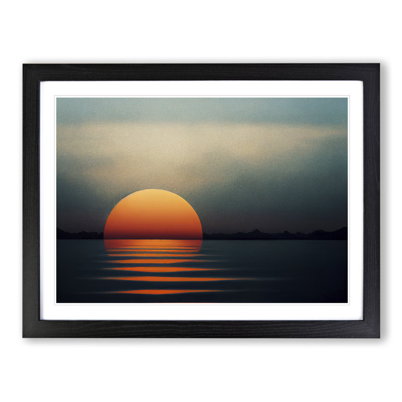 Cosmopolitan Seascape At Sunset - Framed Print, Black Framed, 46cm H x 64cm W x 2cm D