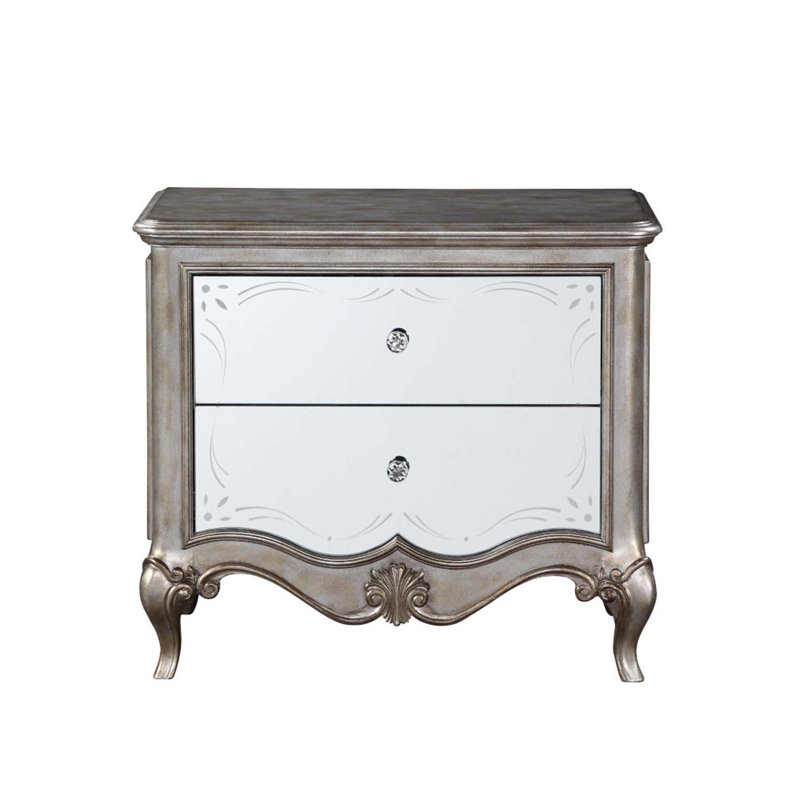 Table de chevet Esteban, finition champagne antique