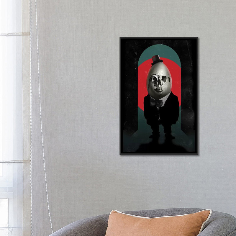Humpty Dumpty by Ali Gulec Graphic Art on Wrapped Canvas, 26" H x 18" W x 1.5" D, Black Framed Canvas, No Matte