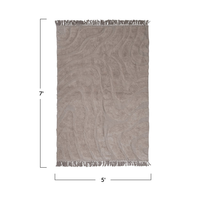 Tapis touffeté en coton avec frange