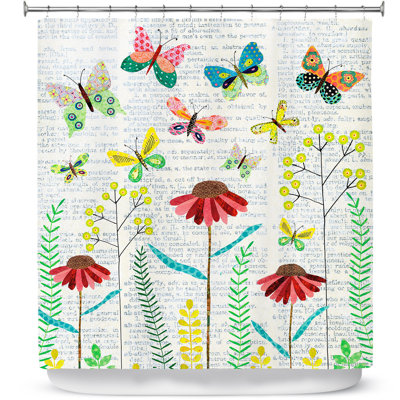 Rideau de douche simple april papillons
