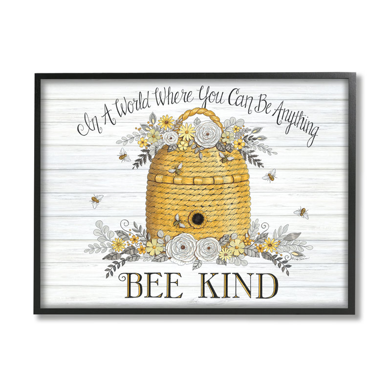«In A World Bee Kind», impression graphique, Giclée encadrée noir minuit, H 11 po x l 14 po x P 1,5 po