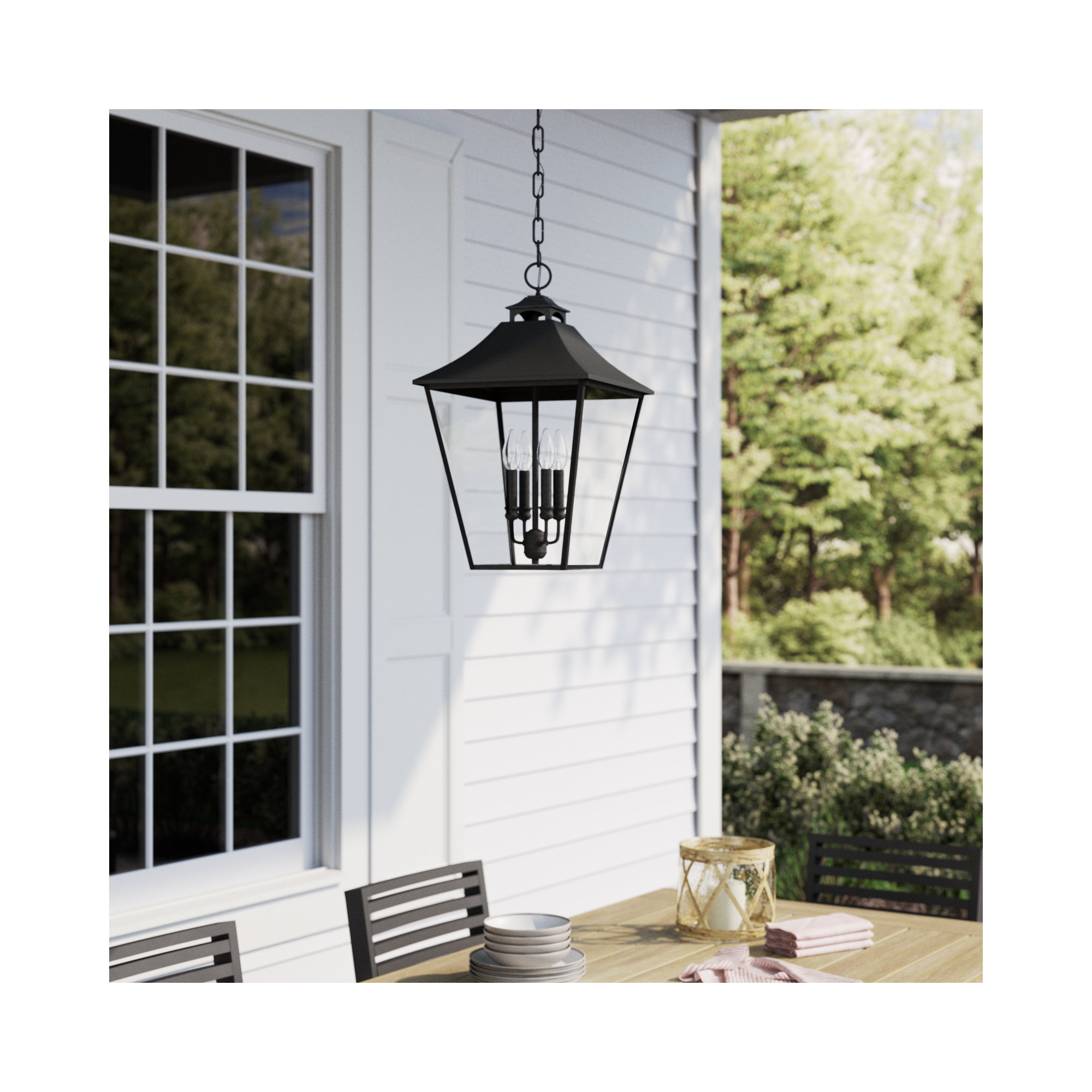 Nael Seeded Outdoor Metal Pendant