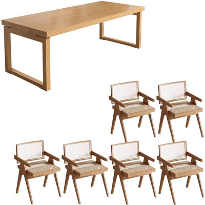 Ensemble de table de salle à manger en bois massif de style nordique