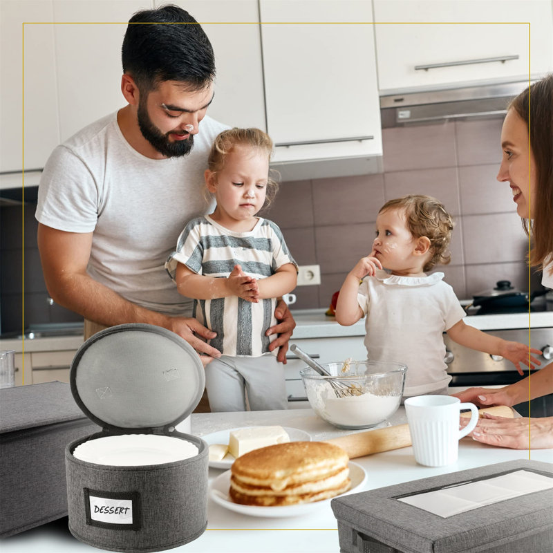 Gray 8-Piece Hard Shell China Storage Set with Lids