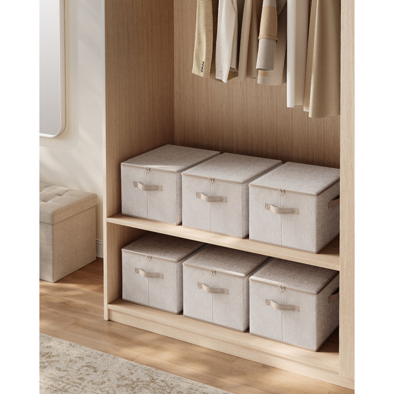 Brayden Studio Caundra Fabric Storage Tub & Tote, Sand Beige