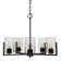 Atlas 5 Light Uplight Chandelier Shown In Graphite Finish With 4” Clear Bubble Glass