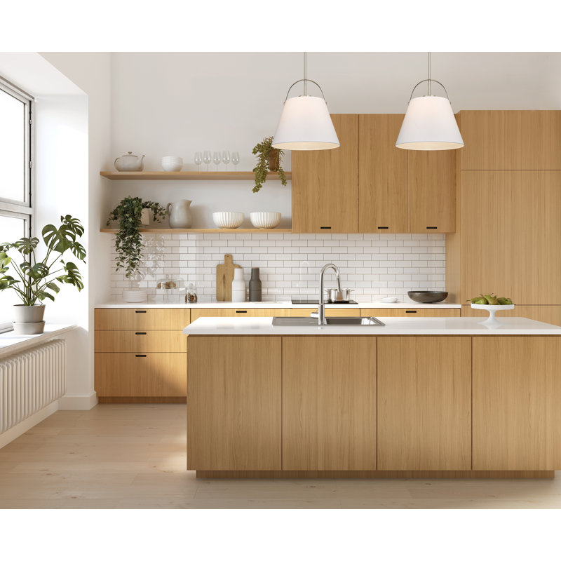 1 - Light Shaded Pendant, Brushed Nickel, 99" H x 18" W x 18" D