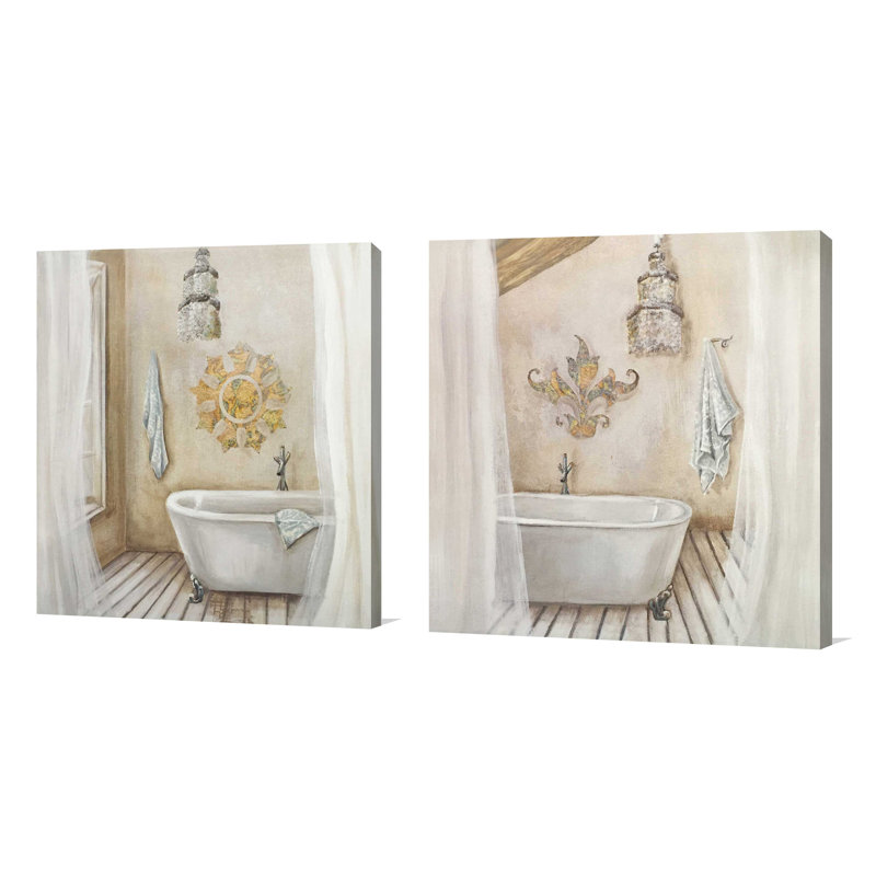 Crystal Bath II - ensemble de 2 reproductions, H 18 po x l 36 po x P 1 po, Toile tendue
