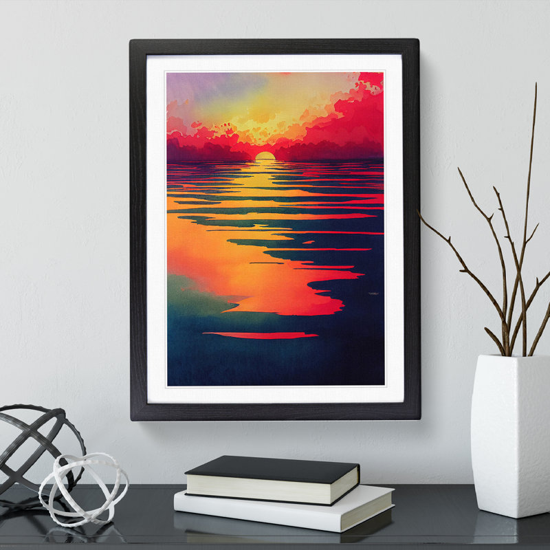 Dramatic Sunset - Framed Print, Black, 64cm H x 46cm W x 2cm D