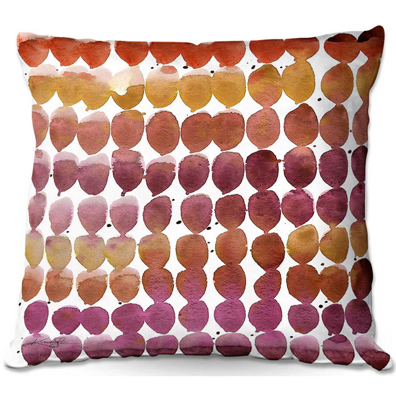 Polka Dots Reversible Throw Pillow, 16" x 16", Orange