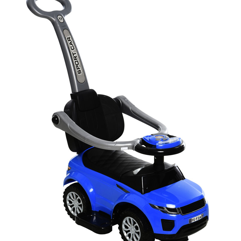 Poussette autoportée avec klaxon et repose-pieds pour enfants âgés de 1 à 3 ans, réglable 2 en 1