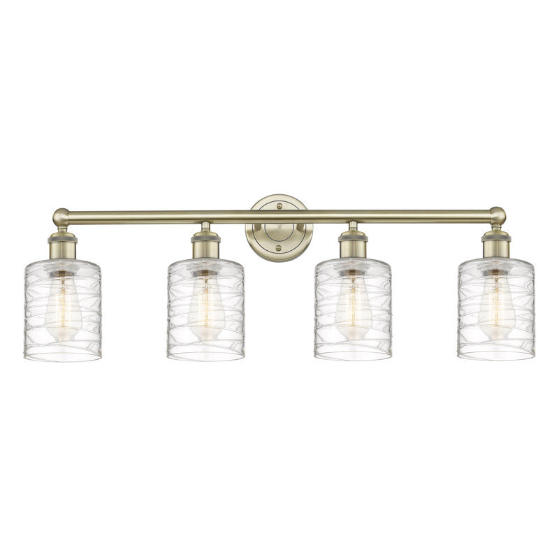 Éclairage pour meuble-lavabo 4 lumières 32 pouces Karon, Déco tourbillon, Laiton antique