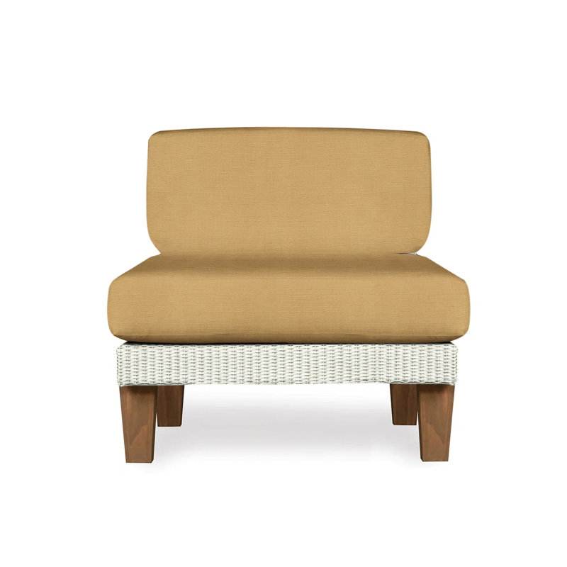 Catalina Outdoor Teak Lounge Chair, Remy Pebble, Ivory