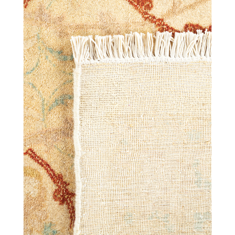 Tapis unique noué à la main ivoire Rushden, 8 pi 3 po x 10 pi 6 po
