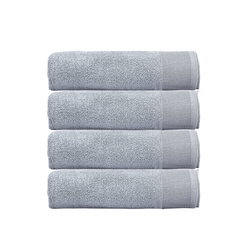 Ensemble de serviettes de bain 100% coton 4 pièces Hardeman, Argent