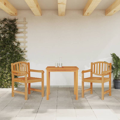 Skodak 2 - Person Teak Square Solid Wood Patio Dining Set