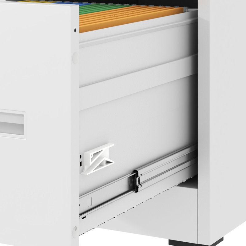 4 Drawer Vertical Filing Cabinet, A4/Legal/Letter Storage, Steel, Tilting Design, Quiet Operation, White