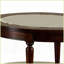 Table basse transitionnelle en cerisier foncé - plateau en verre trempé biseauté, tablette de rangement ouverte, assemblage facile