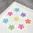 iDesign Floral Plastic Non-Slip Blumz Tub Treadz for Shower, Bathtub, Set of 8, Multi-Colored