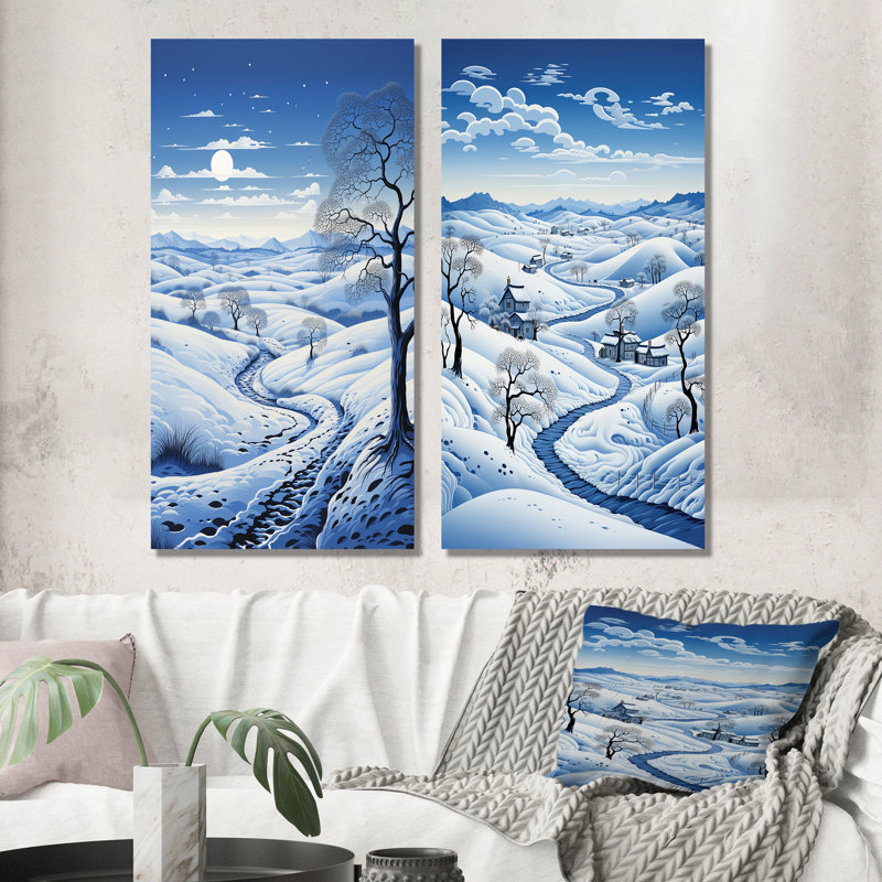 «Snow Winters Solitude», 2 pièces, H 40 po x l 40 po, Toile tendue