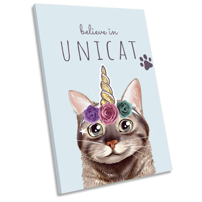 Unicorn Cat - Wrapped Canvas Print