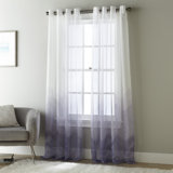 Galaxy Two Tone Sheer Grommet Curtain Panel