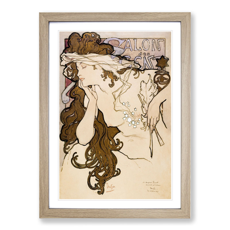 Salon Des Cent Vol.4 - Picture Frame Graphic Art, Oak Framed, 48cm H x 36cm W x 2cm D