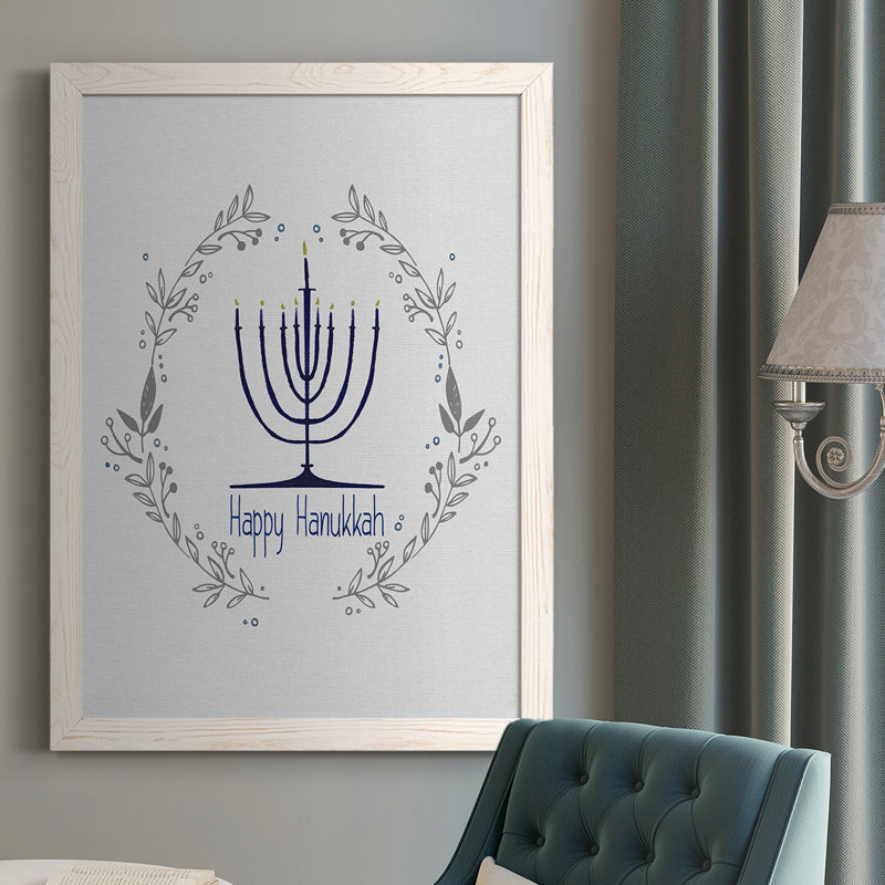 Gribbin «Happy Hanoukka II», reproduction d'art sur toile, Blanc, H 37,5 po x l 27,5 po x P 1 po