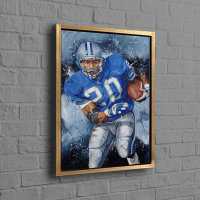 Barry Sanders Inspired Cotton Canvas Art with American Football Theme Ideal for Enhancing Living Room or Sports Lounge Decor