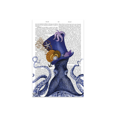 Octopus nautique chapeau imprimé sur verre acrylique