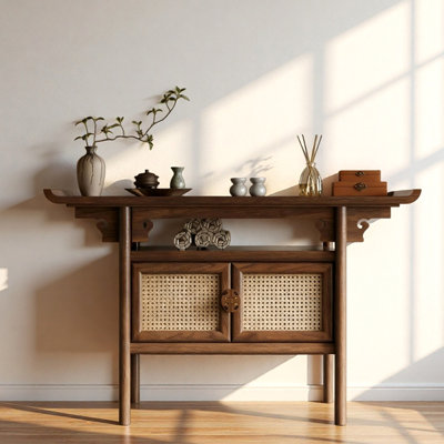 New Chinese Style Solid Wood Entrance Table