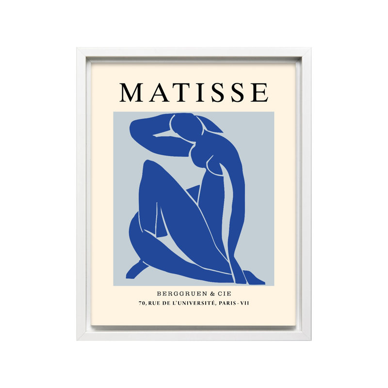 Henri Matisse - Blue Nude II No1, Canevas, Encadrement blanc, H 08 po x l 10 po