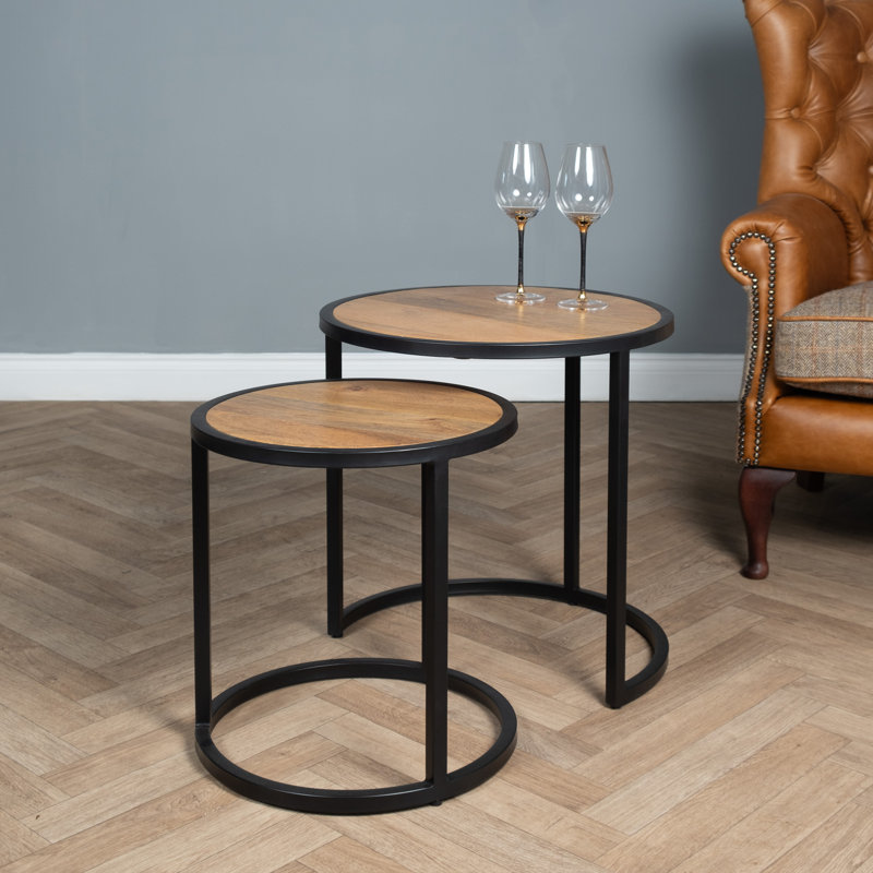 Aiso End Table, Light Oak/Black