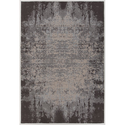 Tapis noir/gris handwoven à tissage plat Tremblay