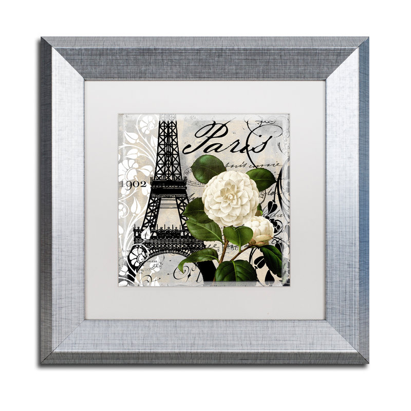 Jadaya «Paris Blanc I», impression encadrée, H 11 po x l 14 po x P 0,5 po, Blanc