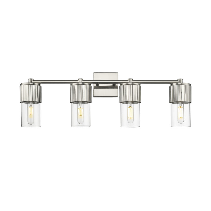 Éclairage pour meuble-lavabo mural 4 po Bolivar, Transparent, Nickel satiné