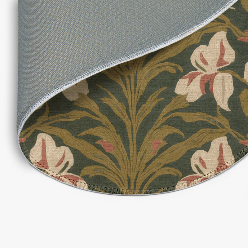 Botanical Brown Indoor and Outdoor Area Rug, Round 5'