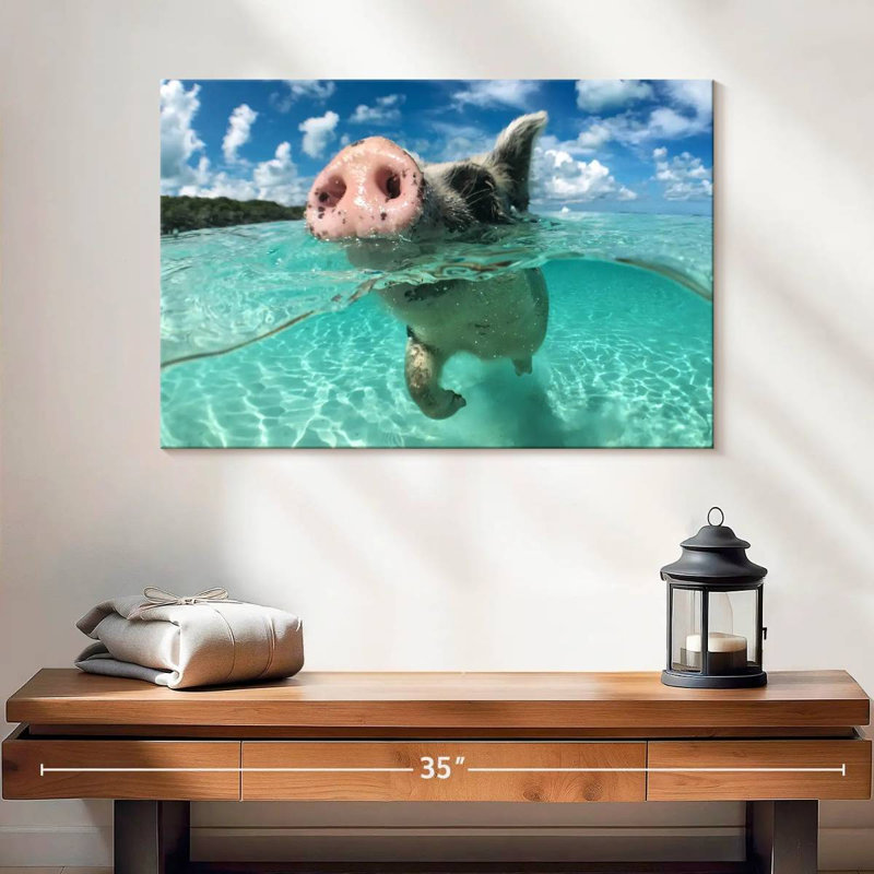 Brampt Swimming Pig, 16" H x 24" W