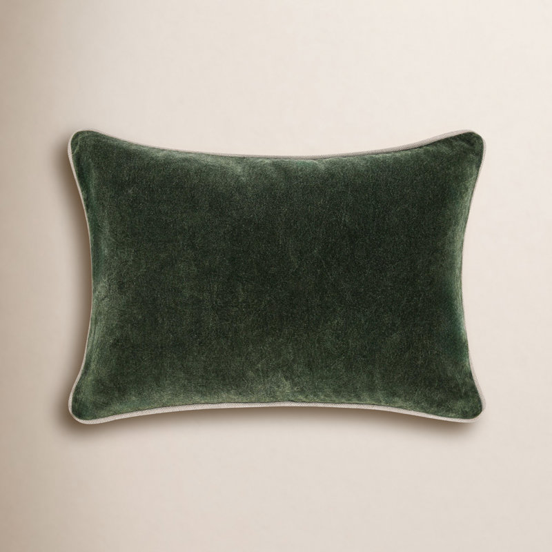 Goodall Reversible Throw Pillow, Rectangle 14"H x 20"W, Forest Green